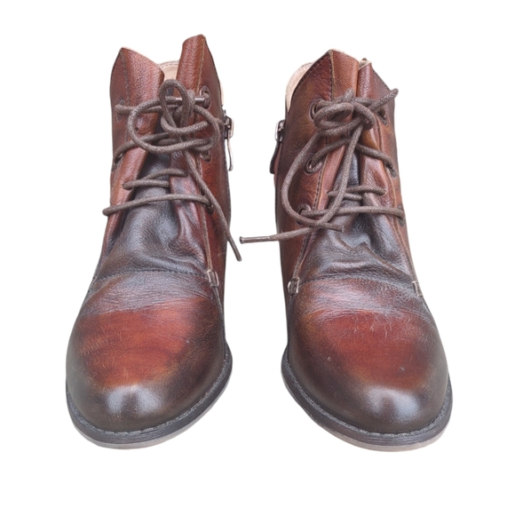 L'artiste Spring Step Size 39(8.5) Juliane Brown Leather Ankle Lace Up Boots - Picture 2 of 16